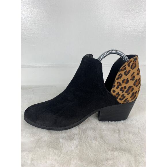 Boutique By Corky's Kippi Womens Black & Leopard Print Ankle Booties Size 9 - Picture 7 of 9